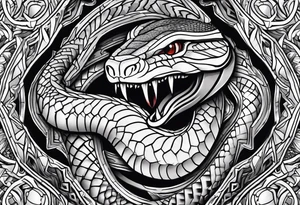 snake biting vein tattoo idea