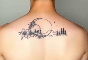 flowers skull lovers
Crescent moon and stars mountains forests
Feminine tattoo idea