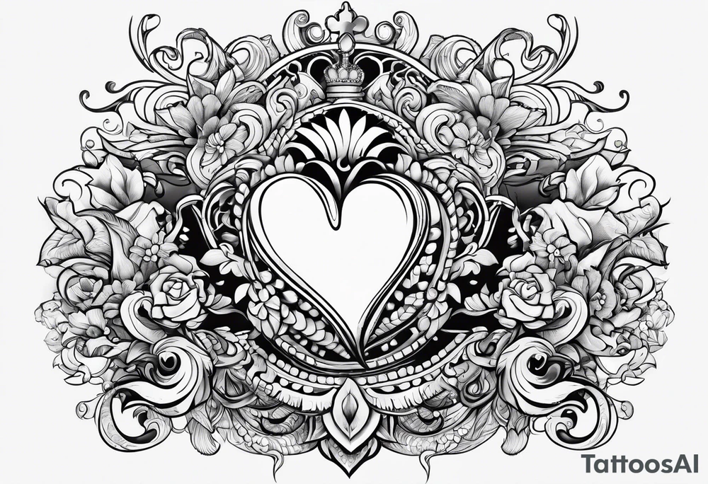 corazon con mar tattoo idea