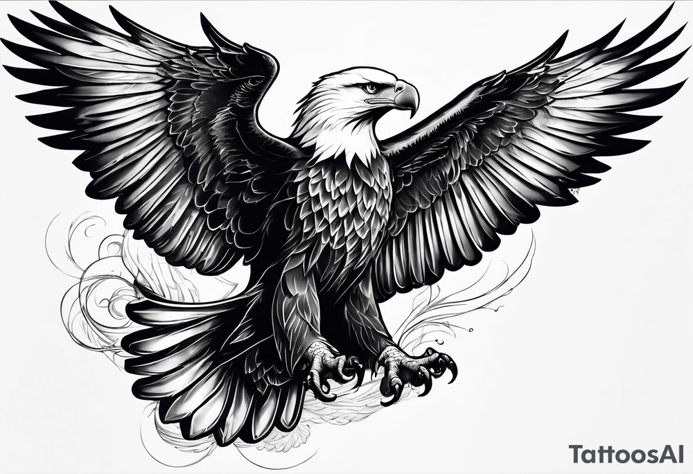 supper  flying eagle tattoo idea