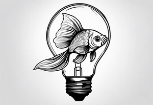 A goldfish in a lightbulb tattoo idea