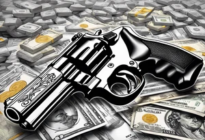 Money Withs Guns tattoo idea