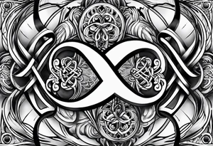 Double infinity symbol with TB5 shown once inside symbol tattoo idea