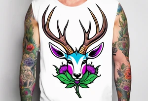Springbok and scottish thistle tattoo idea