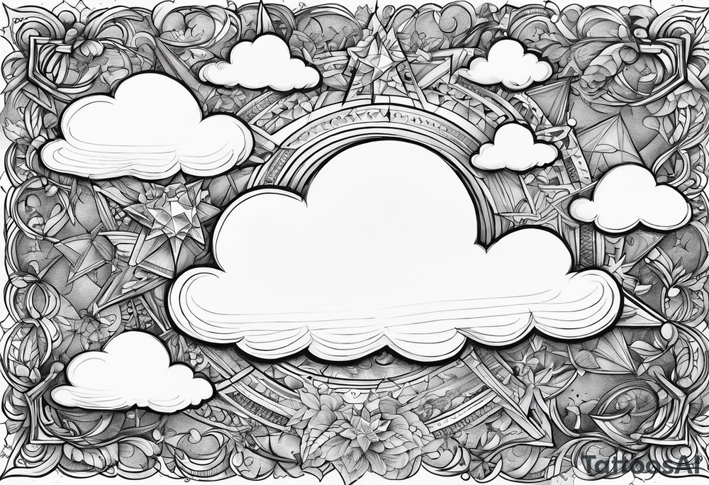 stars, clouds, tattoo idea