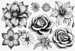 Flowers in a big tatto tattoo idea