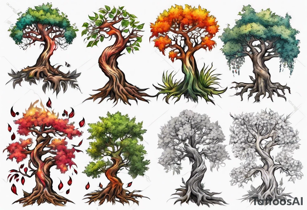 Flamboyant tree tattoo idea
