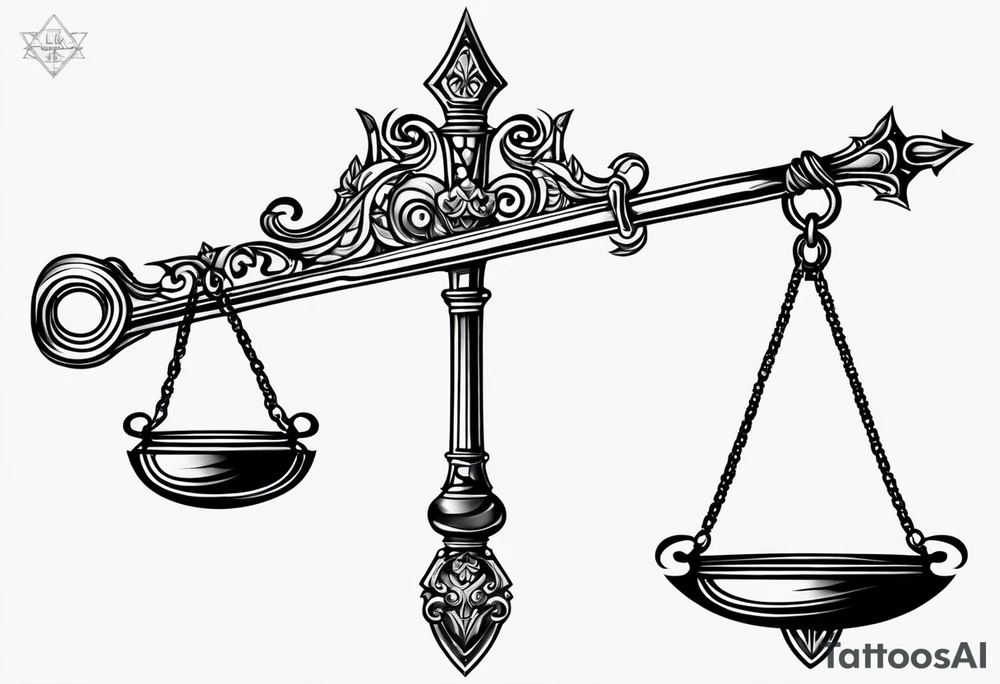Libra scales sword, kind of cybersigilism tattoo idea