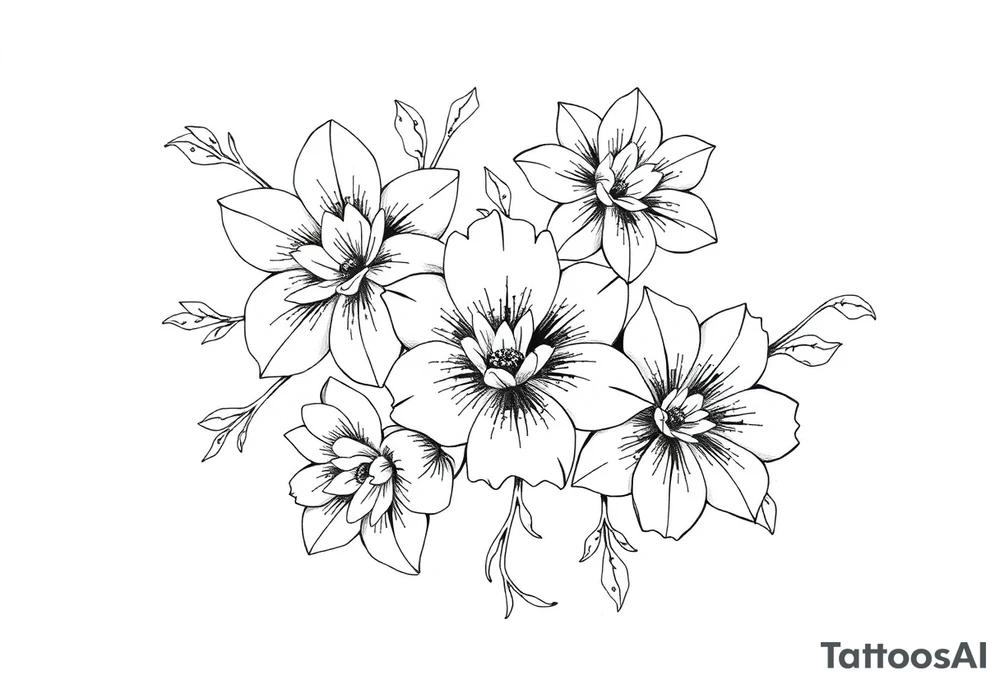 ornaments of flowers tattoo idea