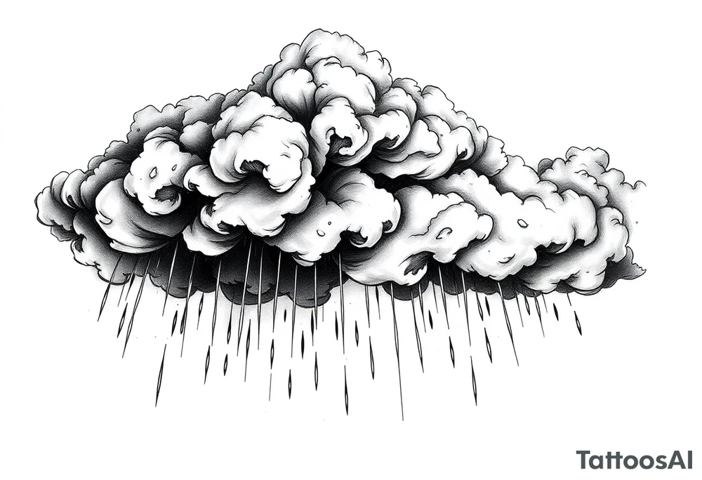 Storm clouds and rain tattoo idea