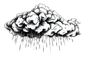 Storm clouds and rain tattoo idea