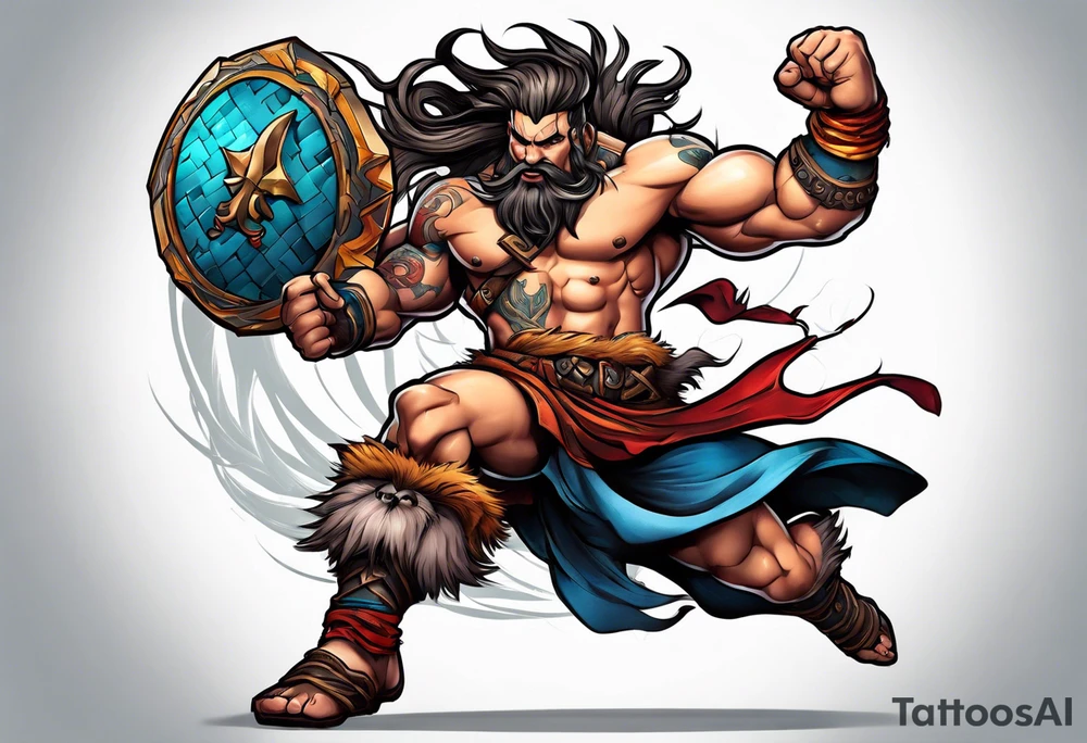 leaping barbarian tattoo idea