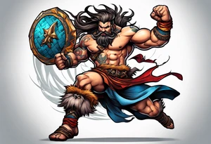 leaping barbarian tattoo idea