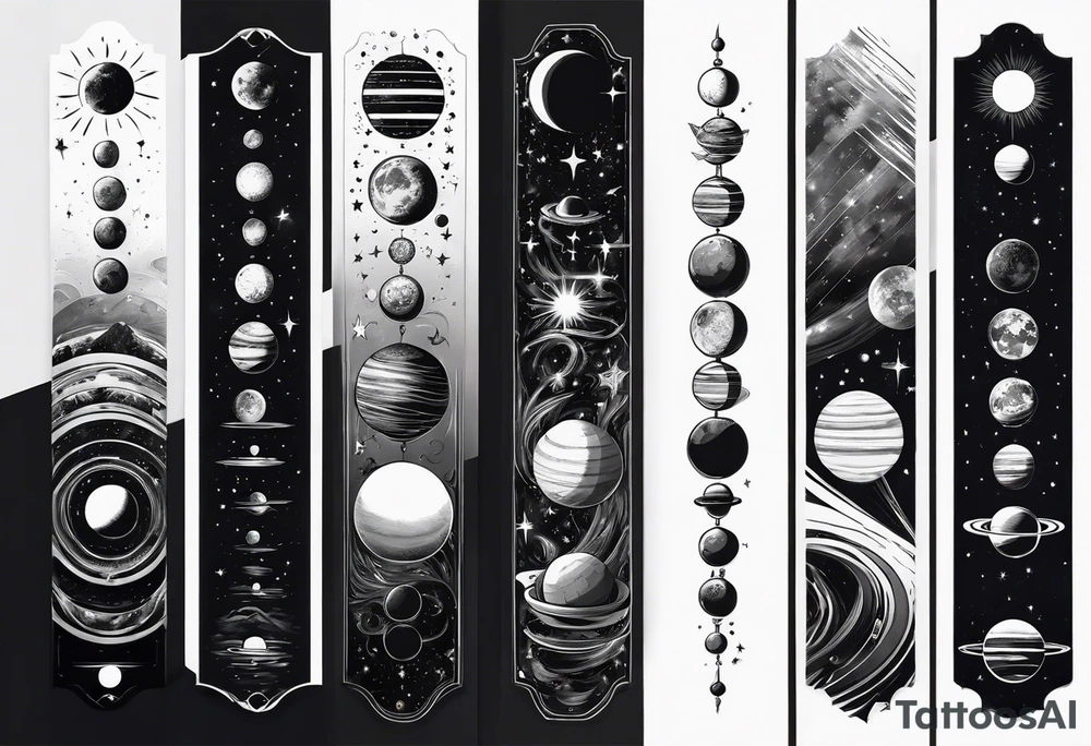 solar system spine tattoo idea