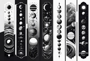 solar system spine tattoo idea
