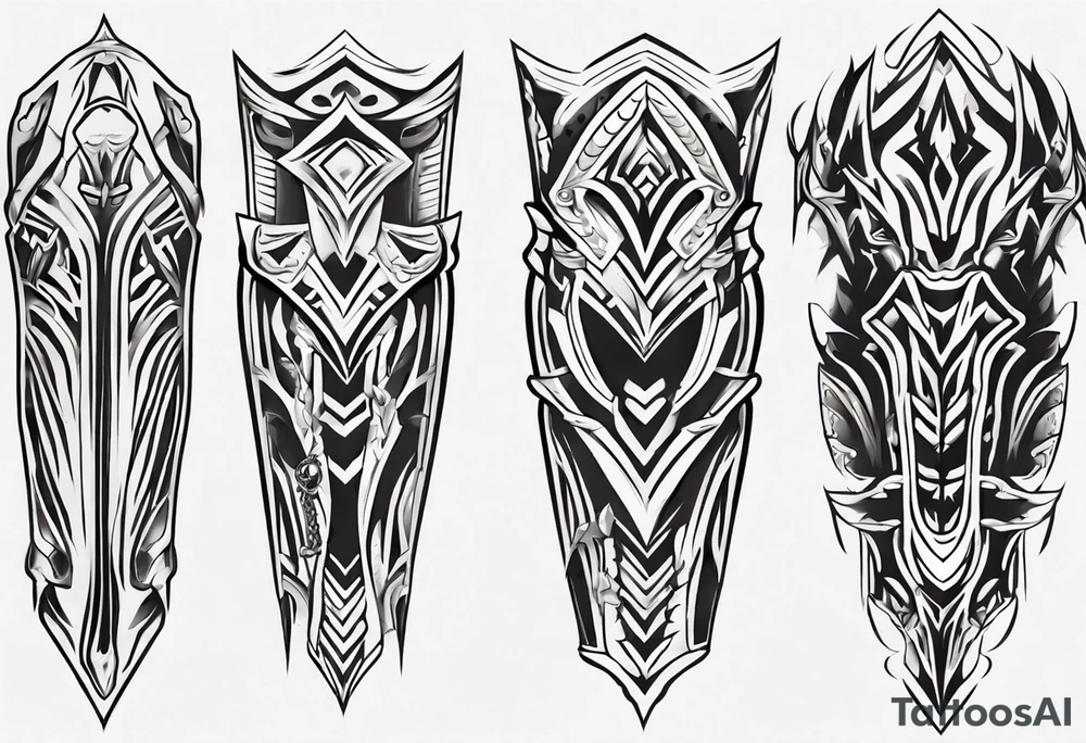 Leg armor tattoo idea