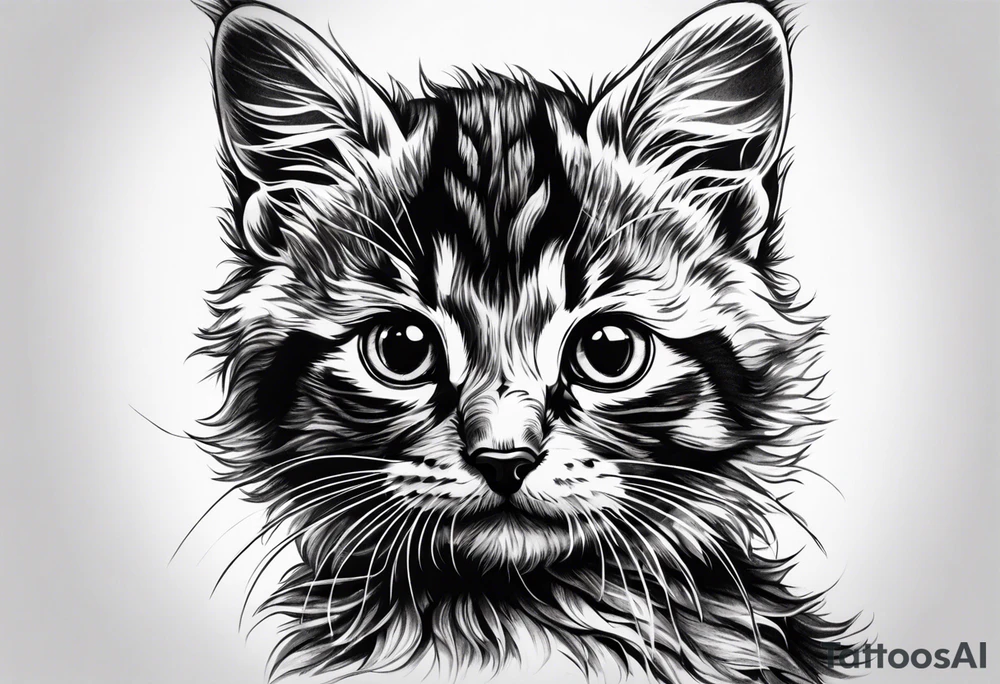 Short hair Kitten tattoo idea