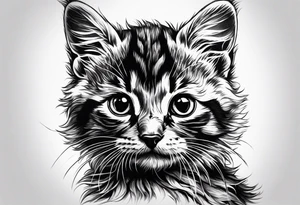 Short hair Kitten tattoo idea