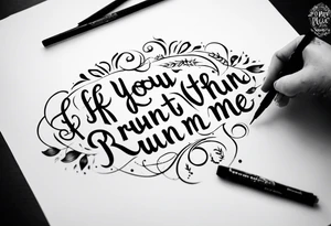 create a tatto using the next lyric: "If you choose to run away with me" tattoo idea