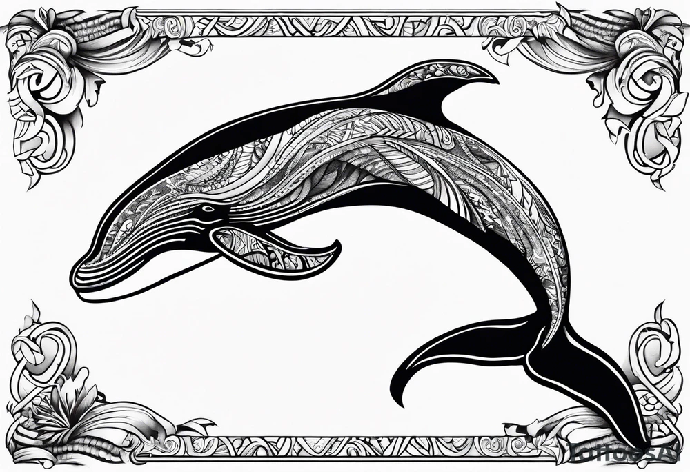 Hawaiian breaching whale tattoo idea
