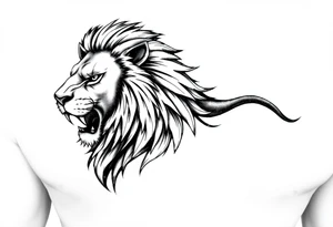 powerful majestic lion representing protection tattoo idea