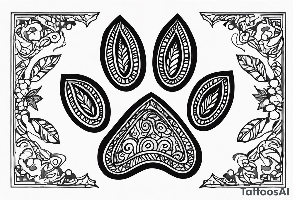 Dogs paw print with jaxy writing tattoo idea