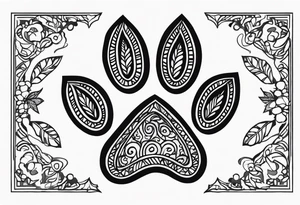 Dogs paw print with jaxy writing tattoo idea
