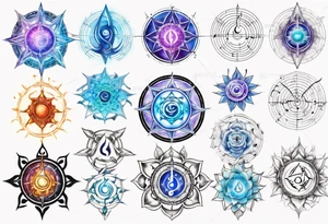 Energy chakra in alignment with music tattoo idea