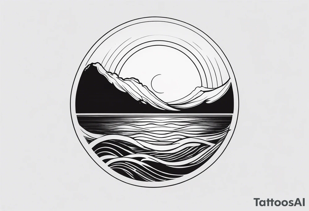 Half sun with water at the bottom tattoo idea