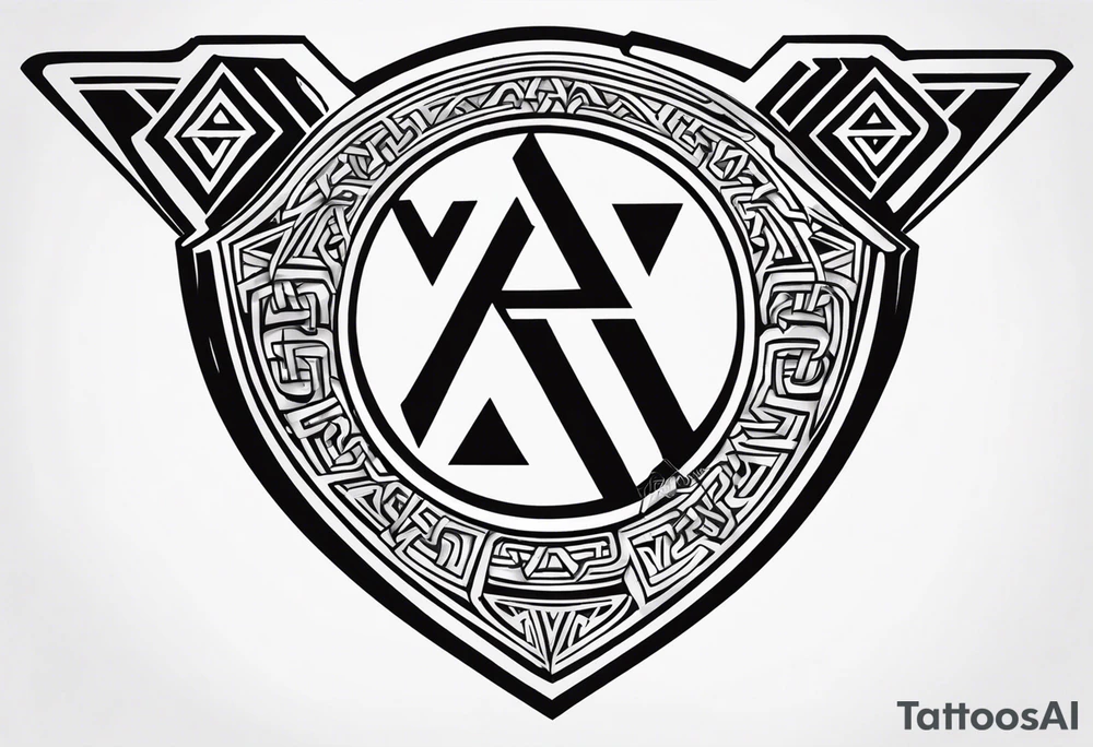Valhalla shield sword valknut tattoo idea
