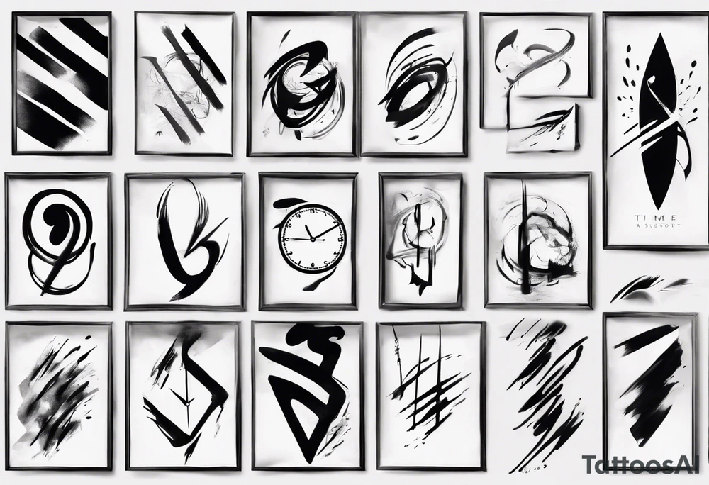 Time is abstract Brush stroke tattoo idea