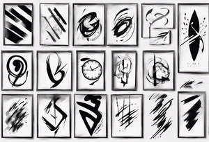 Time is abstract Brush stroke tattoo idea