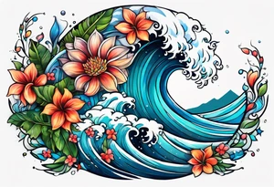 sea, night, flower, republic dominicana tattoo idea