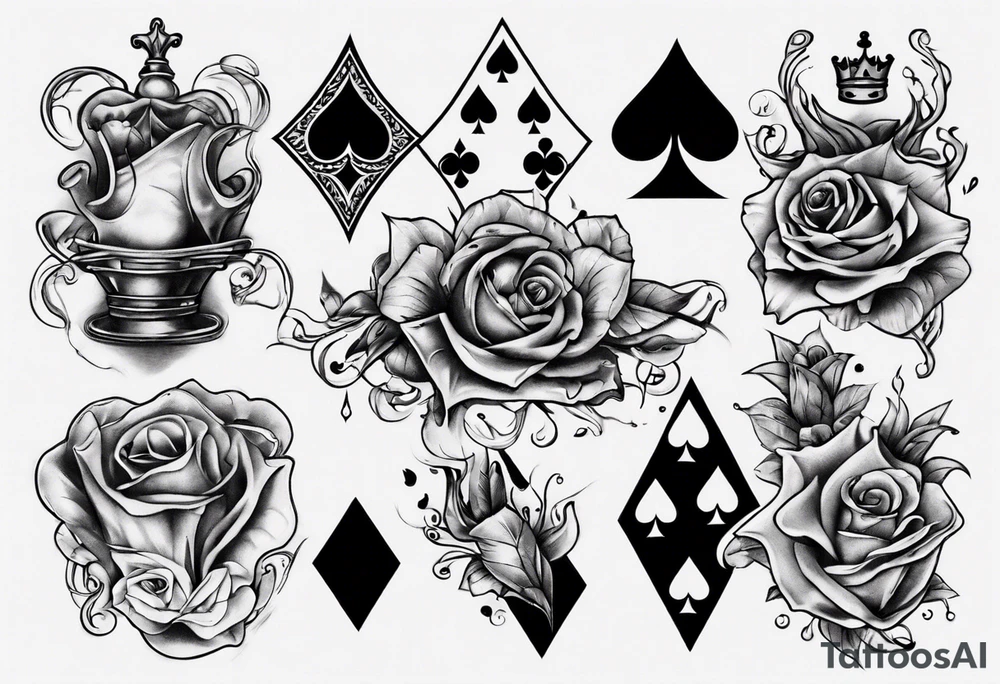 royal flush tattoo idea