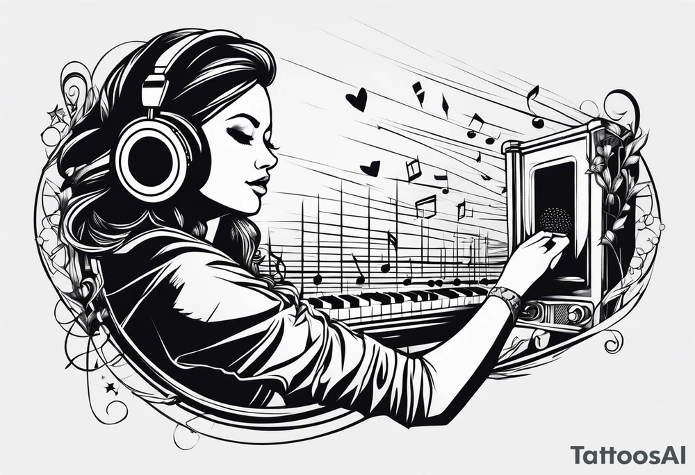 Music lights operator tattoo idea