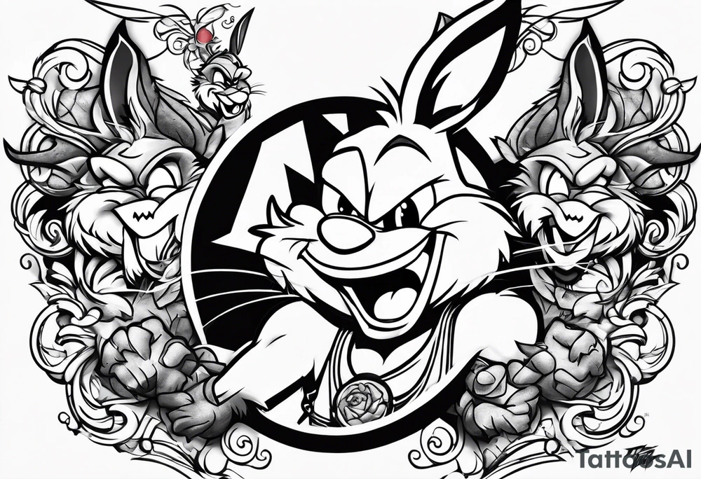 Taz mania the looney tunes character tattoo idea