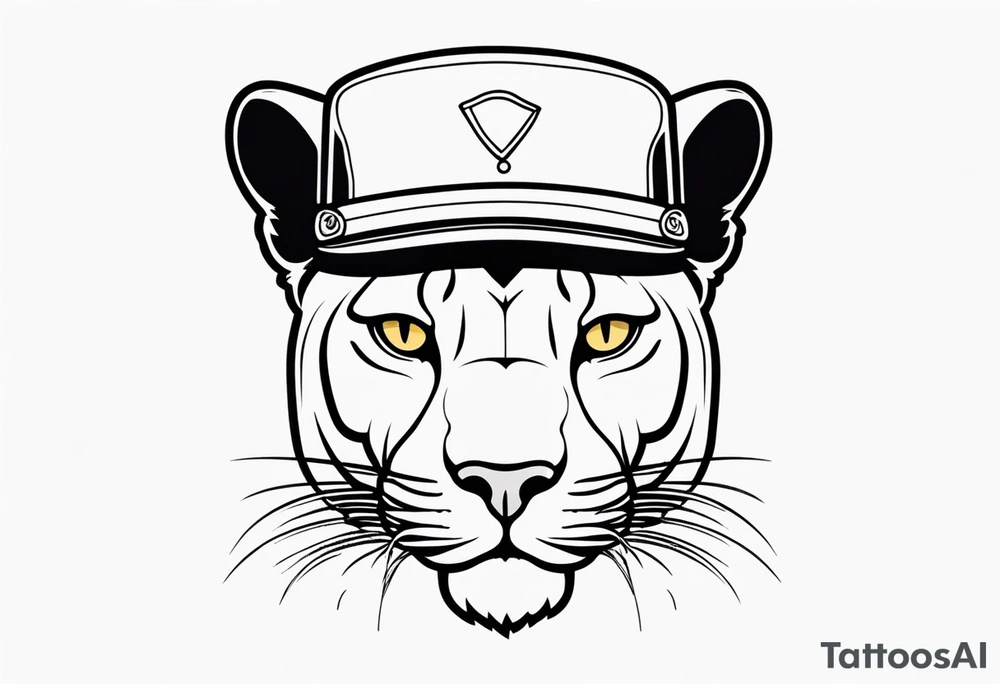 Panther with a funny hat tattoo idea