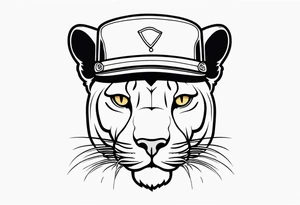 Panther with a funny hat tattoo idea