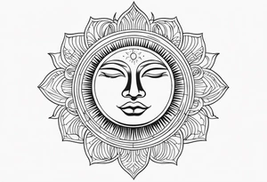 Celestial Sun Face tattoo idea