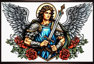 image of st michael the archangel with sword and shieldtattoo tattoo idea
