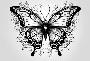 Butterfly with thorns tattoo idea