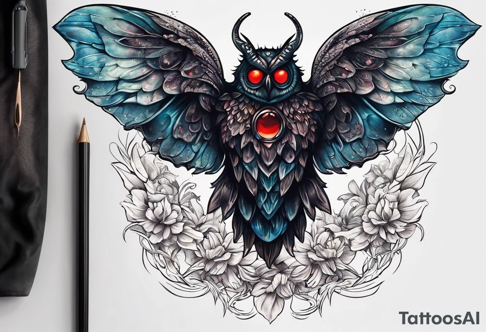 Mothman in action tattoo idea
