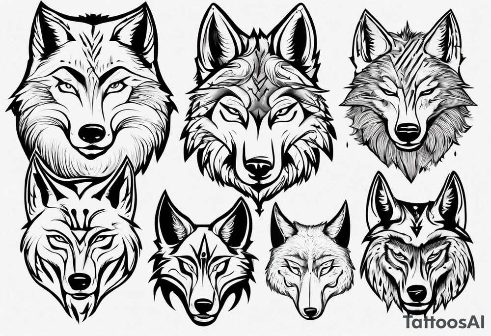 wolfs head tattoo idea