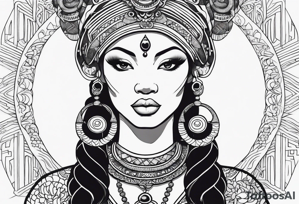 African goddess tattoo idea