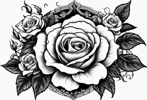 The word NoLuv with clouds and a dead rose around it tattoo idea