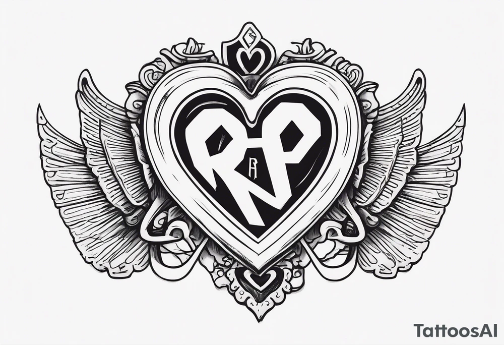 A heart shaped skeleton key with the letters RA as the keys teeth tattoo idea