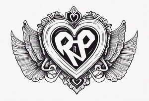 A heart shaped skeleton key with the letters RA as the keys teeth tattoo idea