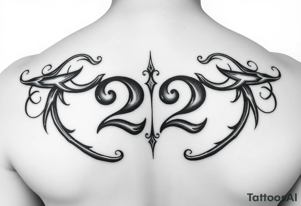 number 222 tattoo idea