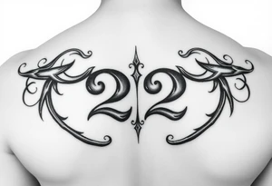 number 222 tattoo idea