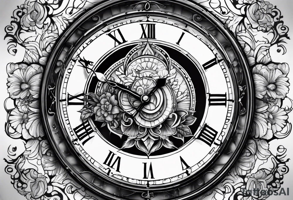 Timeless clock tattoo idea